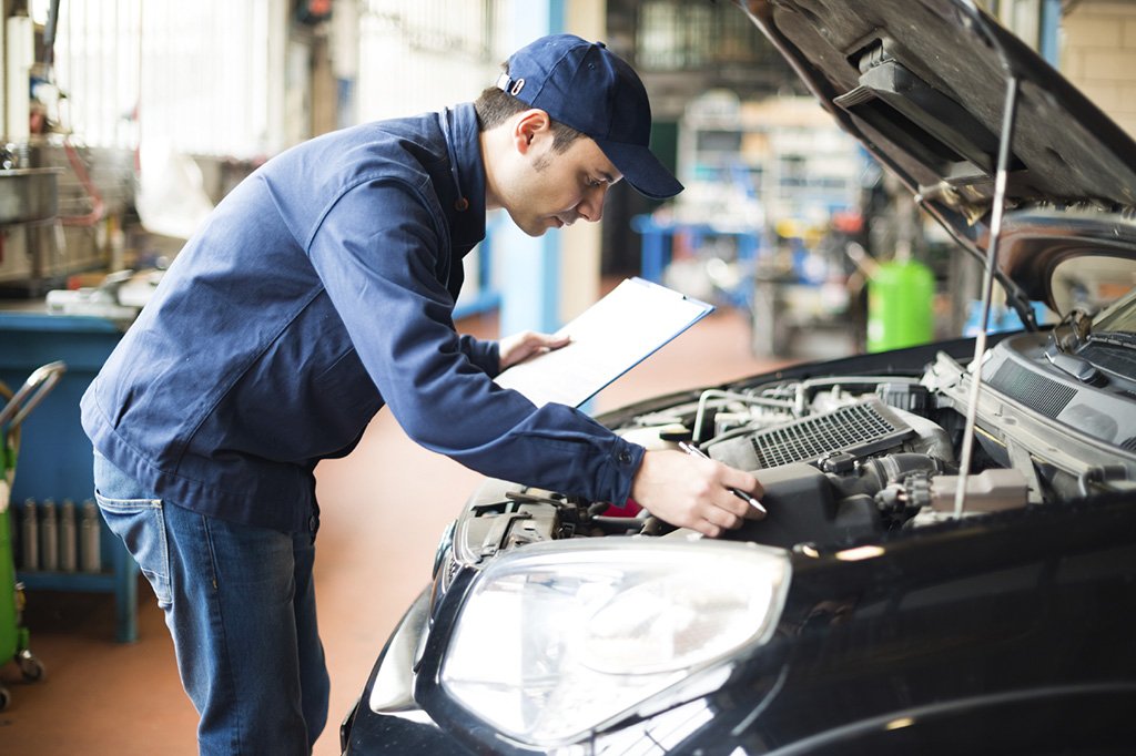 A mechanic at work in his garage