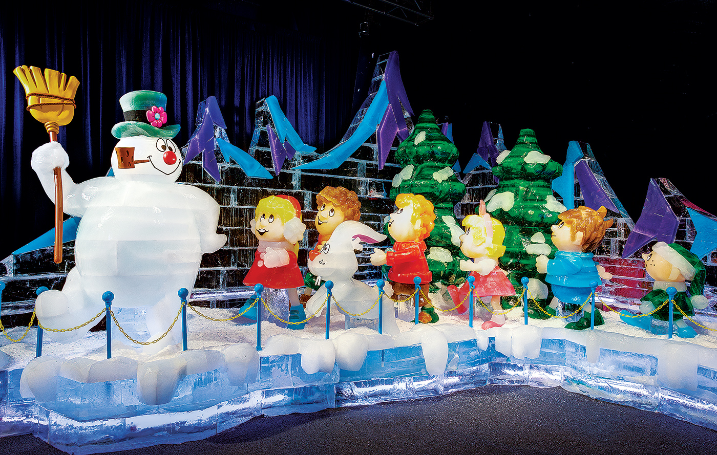 Winter family activity: Frosty on ice.