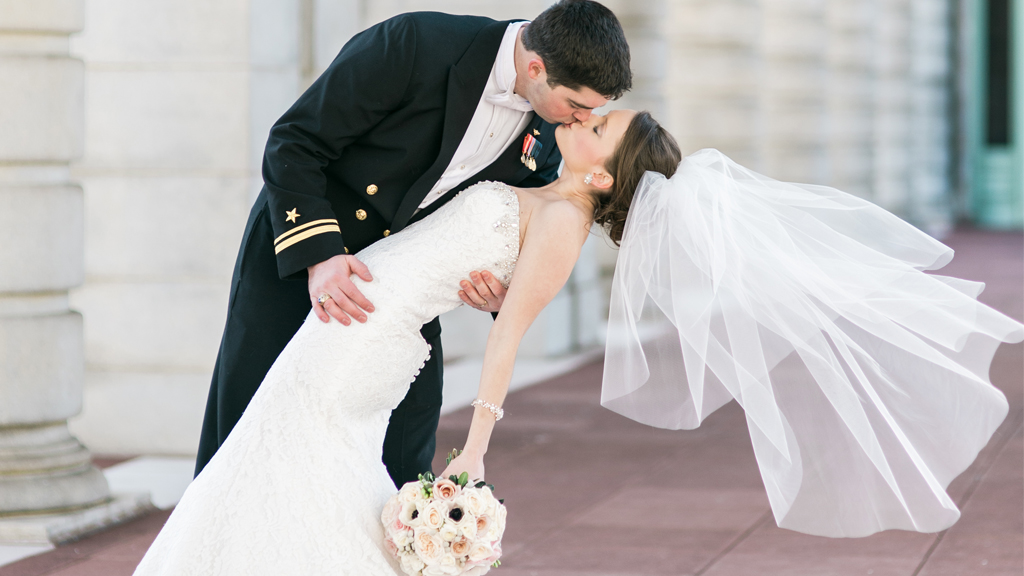 classic winter navy military wedding