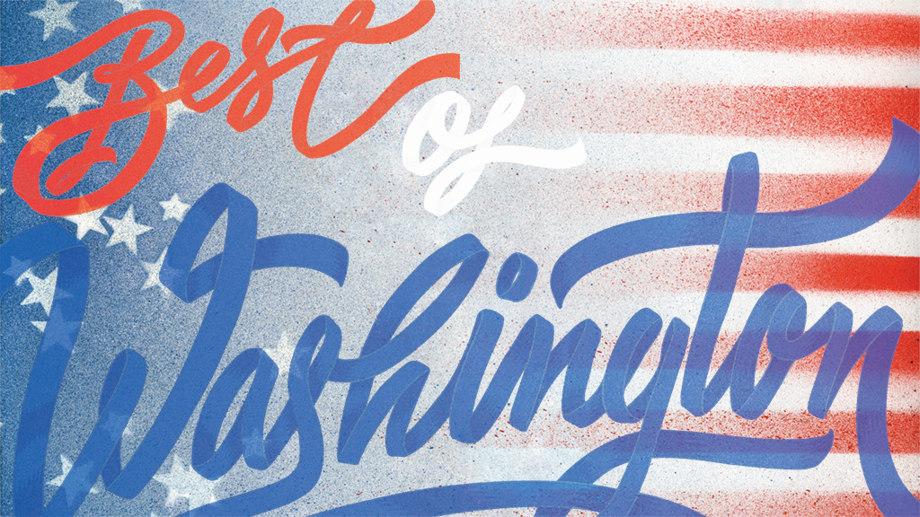 Best of Washington. Typography by I Love Dust, flag pattern by Brian Kaspr.