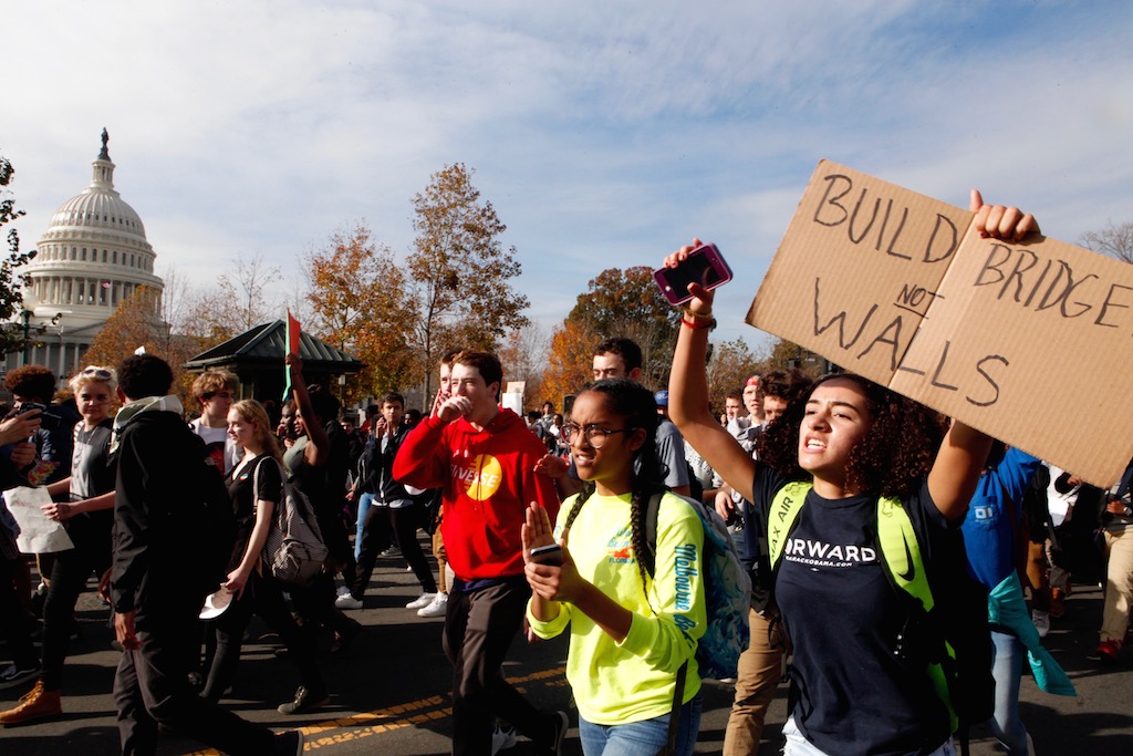 Photos and Videos: DC Kids Walked Out of School to Protest Trump’s Election
