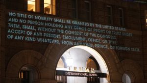 This DC Artist Projected the Emoluments Clause onto the Trump Hotel