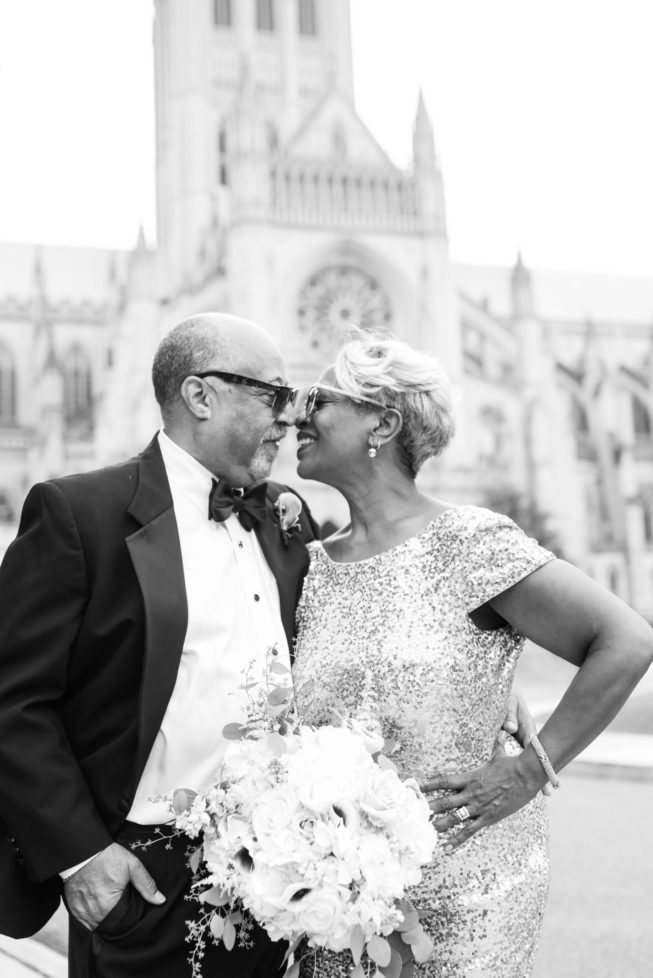 Kennedy Center National Cathedral Ashleigh Bing Anniversary Photoshoot Bride and Groom Portrait Washington, DC