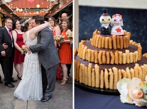 This Day-of-the-Dead-Themed Wedding at El Rey Started With Tacos and Margaritas and Finished With a Churro-Covered Cake