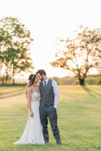 For Her Maryland Wedding, This Redskins Cheerleader Traded in Her Burgundy Uniform for a Lace Martina Liana Gown and a Flower Crown
