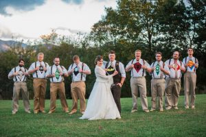 This Groom and His Groomsmen Went Undercover As Superheroes at His Rustic Virginia Wedding