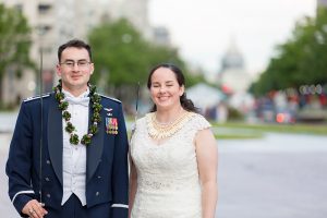 This Naval Officer Bride Unwittingly Smuggled Her Own Engagement Ring Overseas to Her Air Force Officer Groom