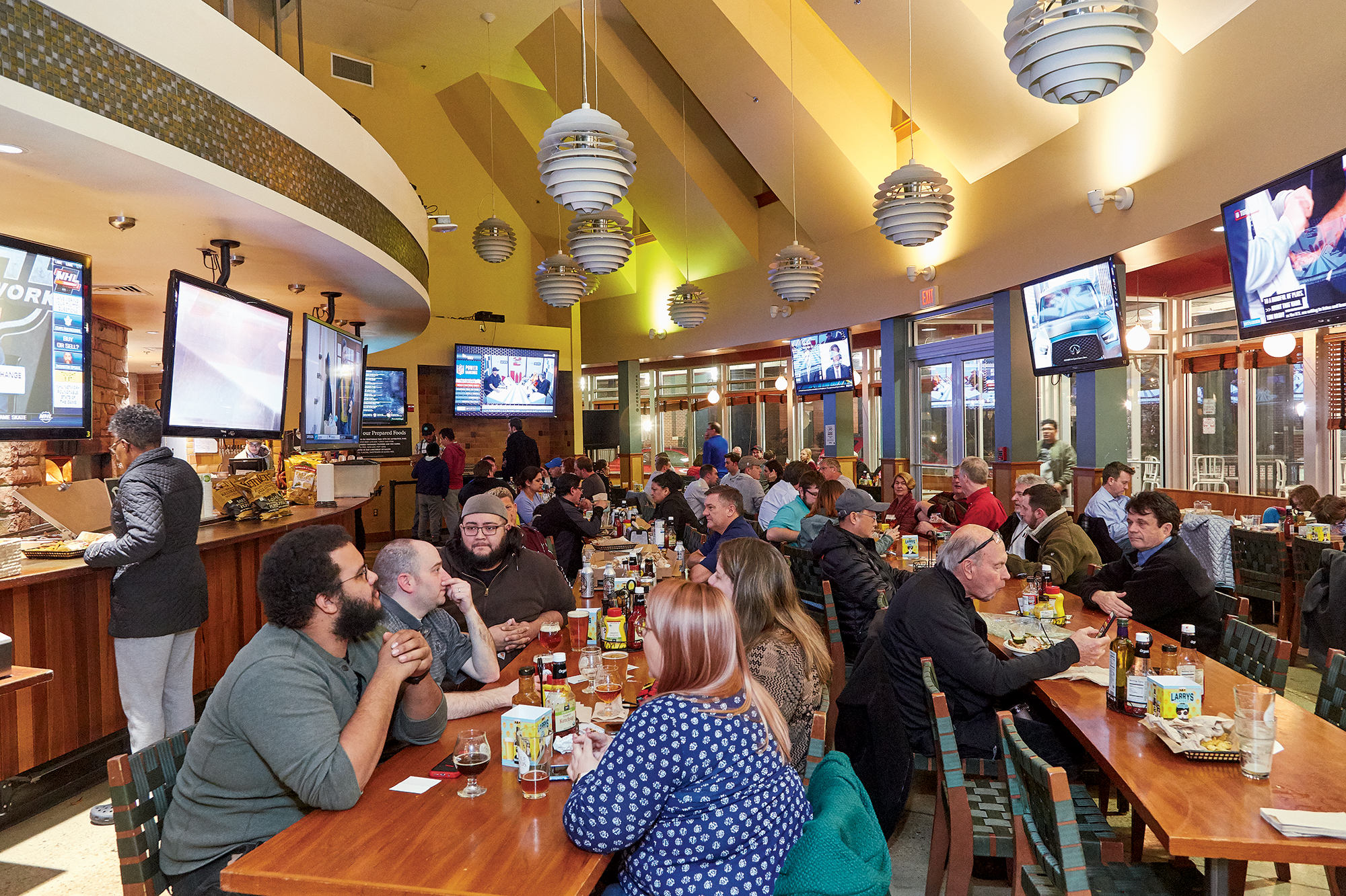 The sports bar offers 12 TVs. Photograph by Jeff Elkins.