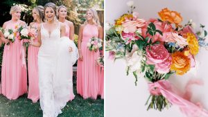 Bubblegum Pink Bridesmaids Dresses Added a Burst of Color to This Annapolis Wedding