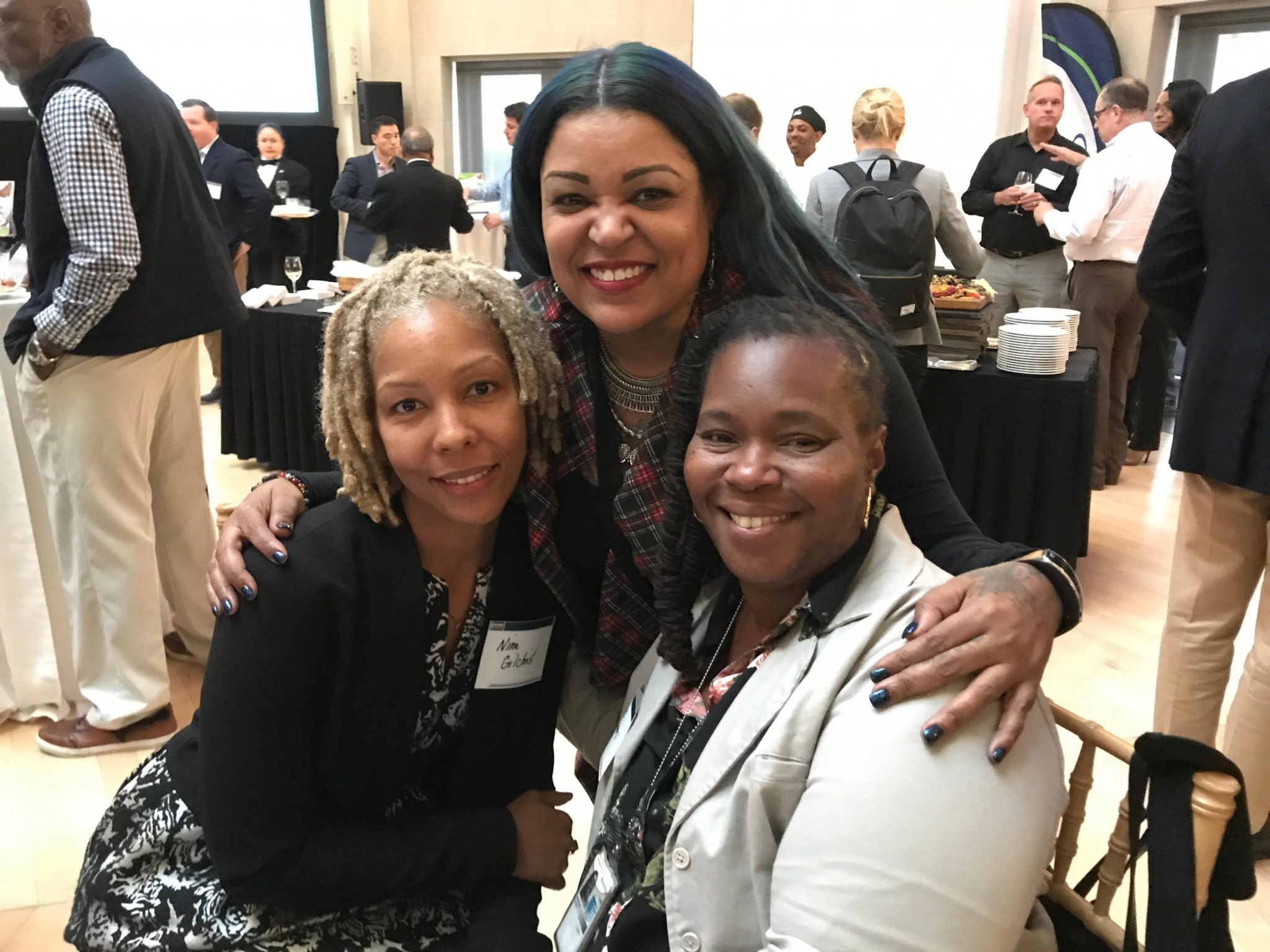 Nina Gilchrist, Chef Lozita King, and Dione Simmons (left to right) pose at the RAMW event where ProStart was announced.