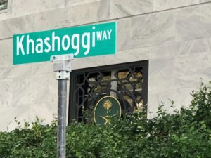 Official “Jamal Khashoggi Way” Sign Unveiled in Front of Saudi Embassy