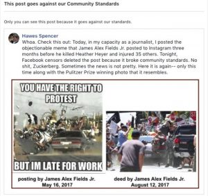 Facebook Blocks Charlottesville Journalist Who Reported on Accused Killer’s Meme