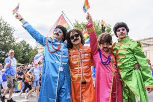British Embassy Staffers Marched in the Capital Pride Parade Dressed Like UK Icons