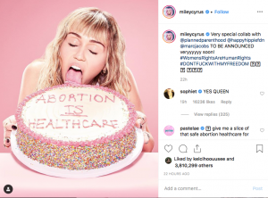 Miley Cyrus Rips Off DC Baker’s “Abortion Is Healthcare” Cake