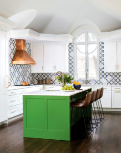A Bright-Green Island Stars in this Seriously Bold Forest Hills Kitchen
