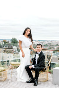 A Modern Hotel Wedding Featuring Champagne Escort Cards, Acrylic Place Card Settings, and a Surprise Chinese Lion Dance