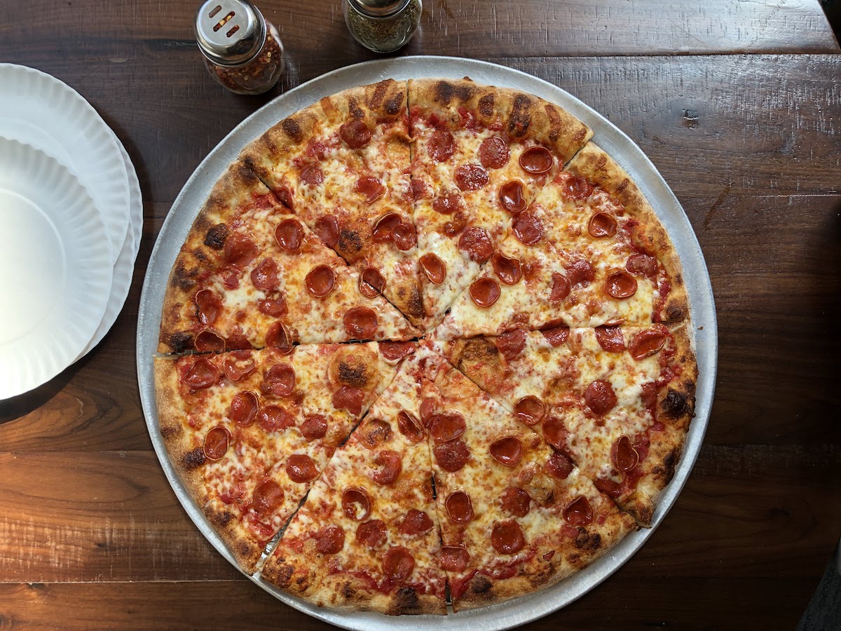 Pepperoni pizza from Andy's Pizza. Photograph courtesy of Mokki Media.
