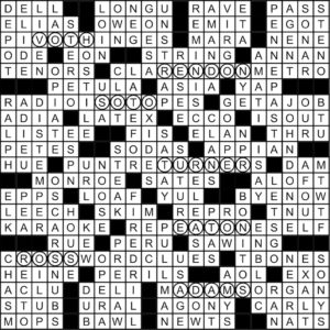 January 2020 Crossword Answer Key