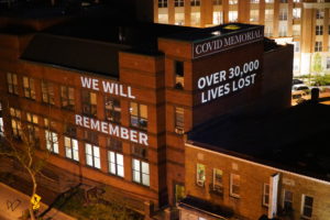 An Artist Is Projecting Giant Memorials to Covid-19 Victims on Walls All Over DC