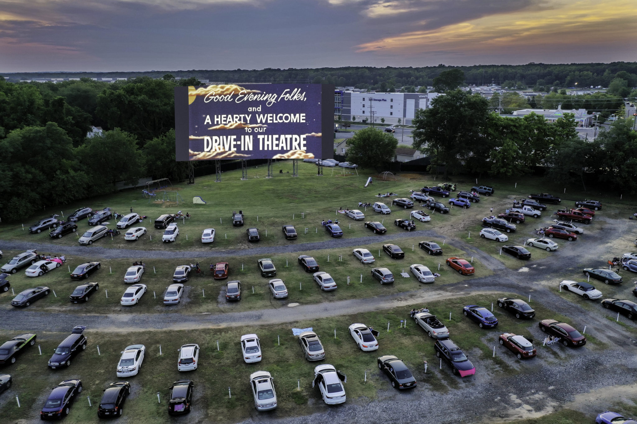 Check Out These Cool Aerial Drone Photos of a Drive-In Movie Theater