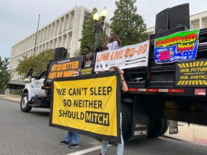 “Wake-Up Call” Protests Are Becoming a Thing. Mitch McConnell Got a Rousing One This Morning.