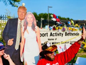 PHOTOS: Outside Walter Reed During Trump’s Hospitalization
