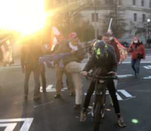 WATCH: Trump Supporter Kicks Young Cyclist in DC