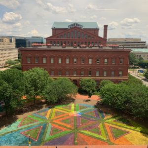 Check Out This Stunning Rainbow Lawn Mural at the National Building Museum