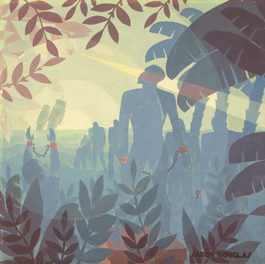 Aaron Douglas' Into Bondage, 1936. Image courtesy of National Gallery of Art.
