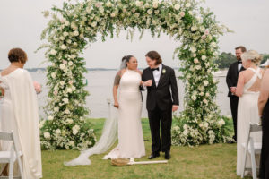 An Eastern Shore Wedding With Butterfly Decor, Skeleton Figures, and Skull-Shaped Shot Glasses