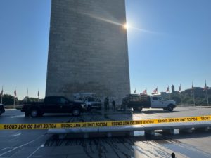 The Washington Monument Was Vandalized With Red Paint