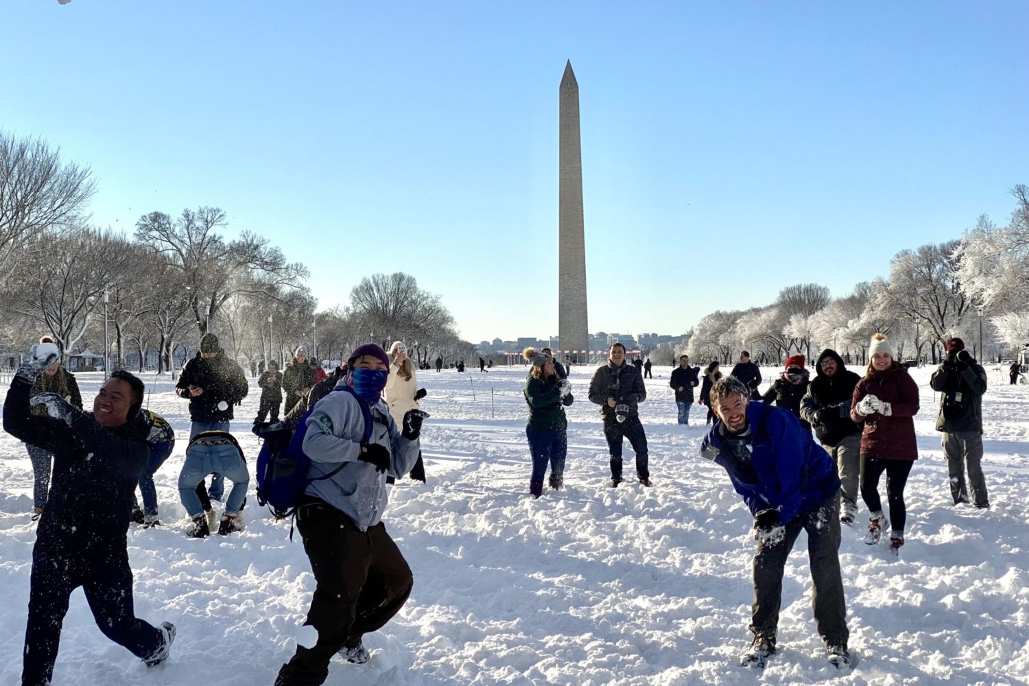 January 3: A scene from the “Battle of Snomicron” at the Smithsonian Castle.