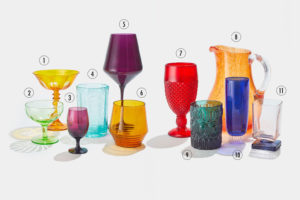These Pieces of Colored Glassware Will Instantly Up the Drama on Your Tablescape Game