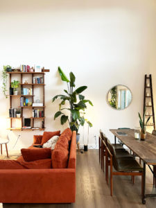 Look Inside a LeDroit Park Condo With a Dark Green Bedroom and a Burnt-Orange Sofa