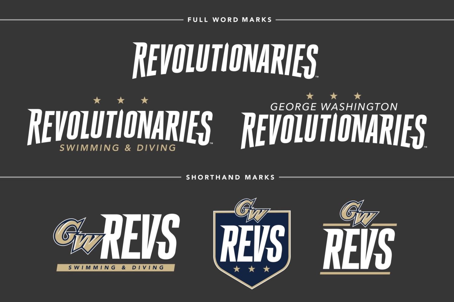 GW Revolutionaries Revs new logos