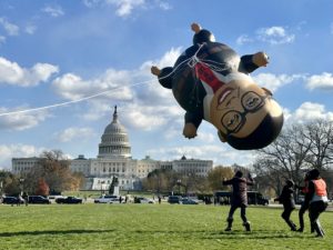 An Inflatable George Santos Flopped Around the National Mall Tuesday