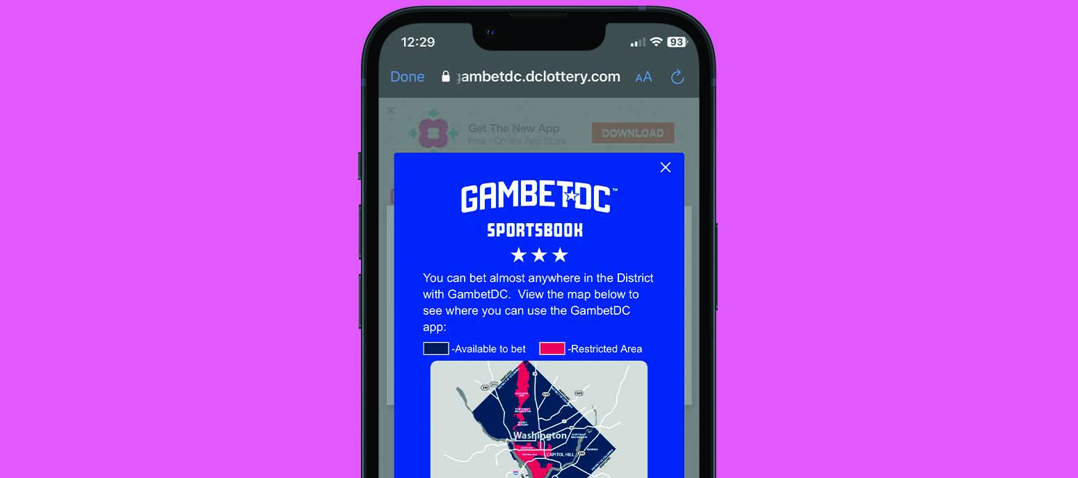 GambetDC on a phone screen.