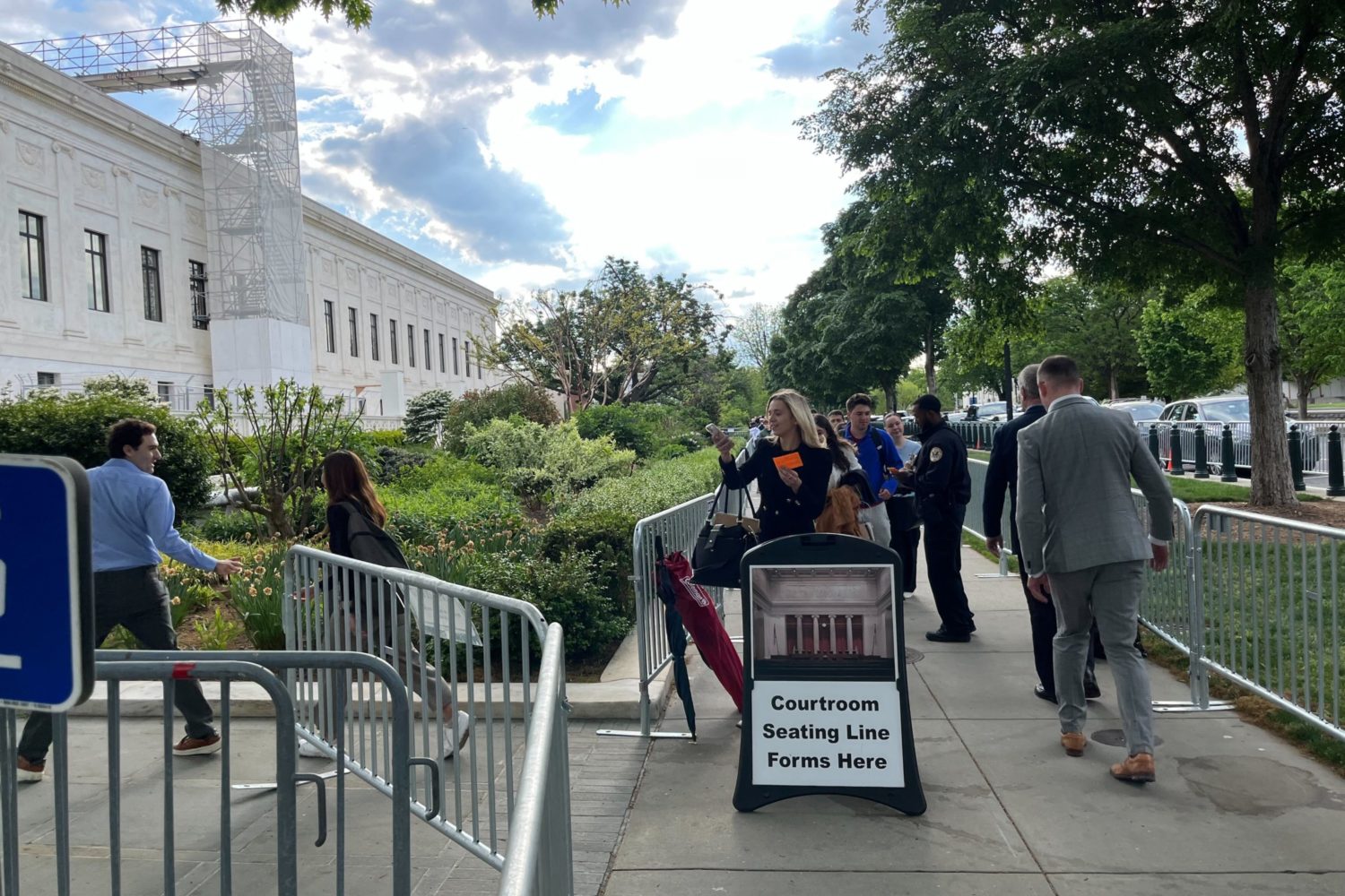 The line for the Supreme Court on Thursday.