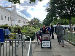 Insomnia Cookies, Picnic Blankets: Waiting in Line for Trump’s Supreme Court Case