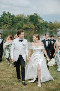 Torrential Rain Interrupted This Blue and White Wedding in the Virginia Countryside