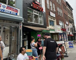 People Line Up in Adams Morgan for Discount Ink on Friday the 13th