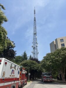 Two Days After He Ascended, a Man Remains on a Radio Tower on AU’s Campus